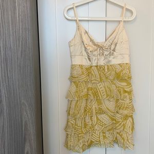 Marciano Gold and Yellow layered mini dress